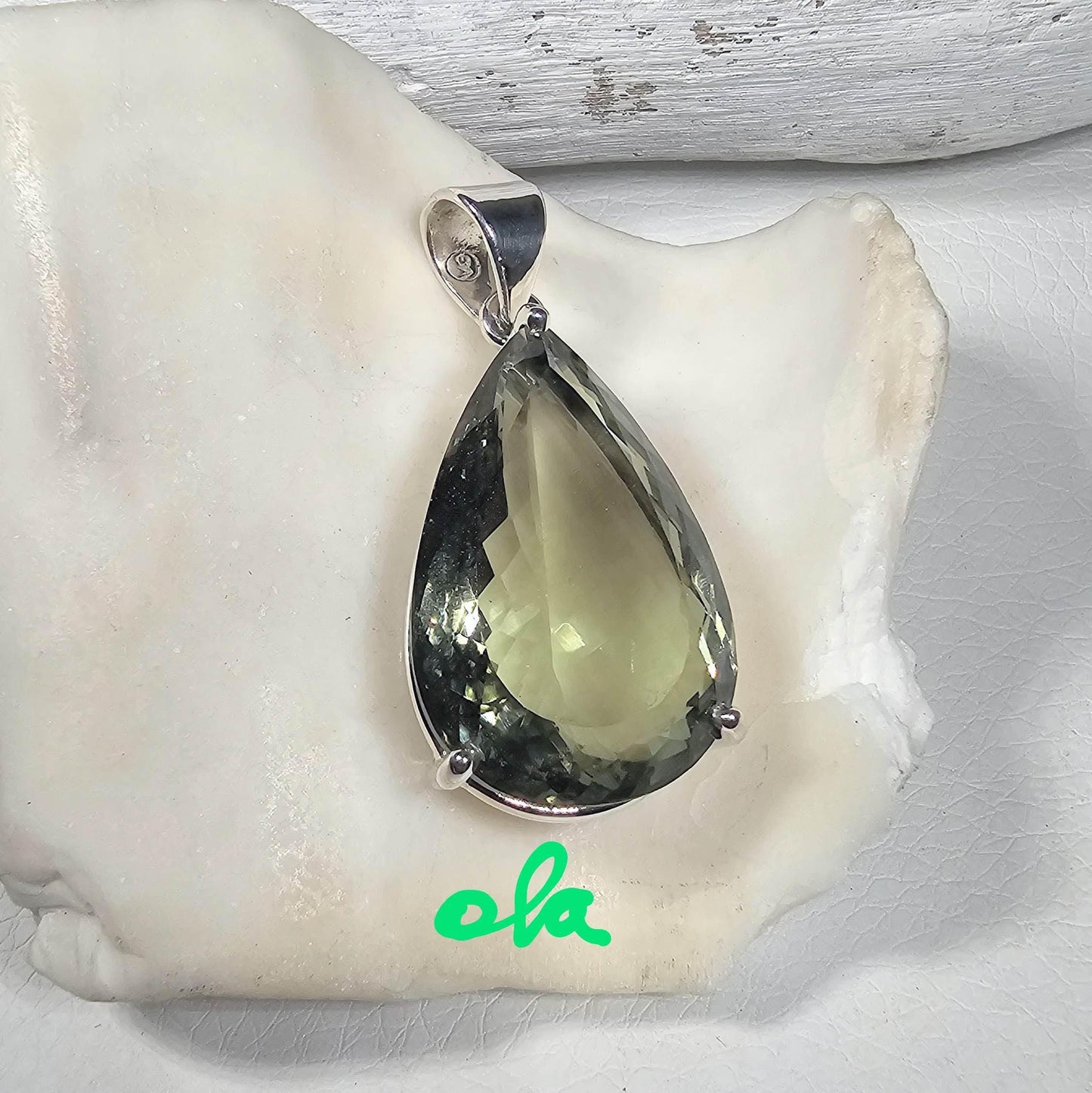 Silber Anhänger mit Prasiolith