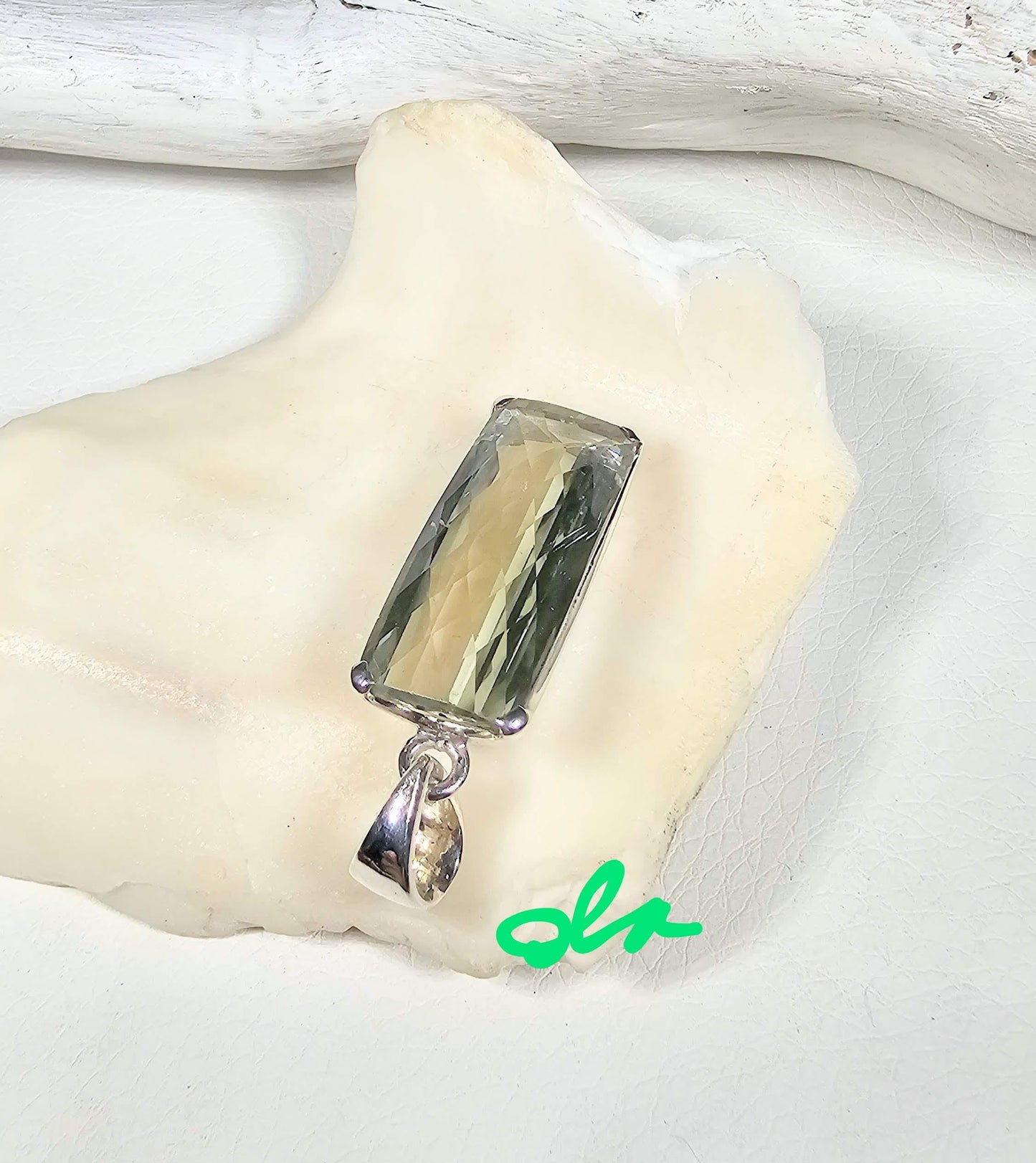 Silber Anhänger mit Prasiolith