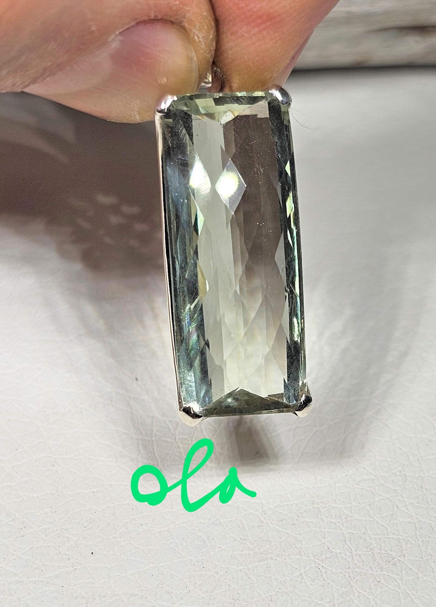 Silber Anhänger mit Prasiolith