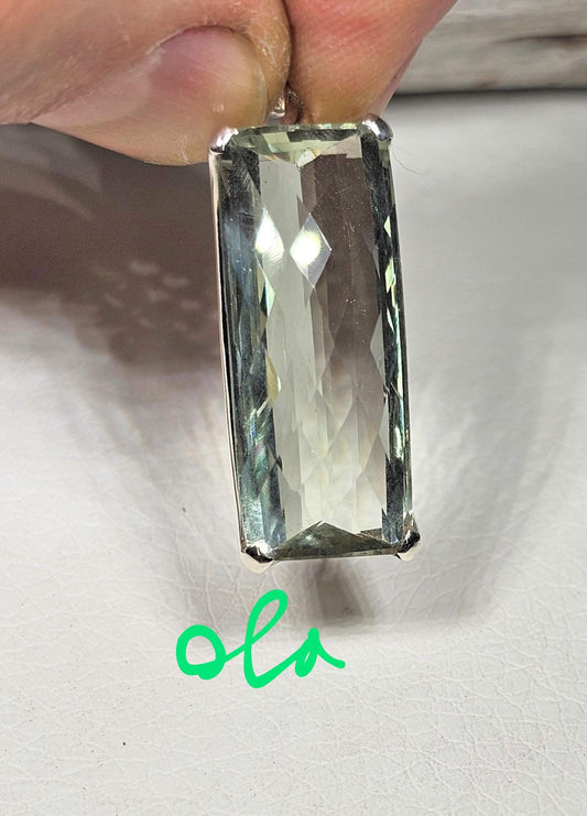 Silber Anhänger mit Prasiolith