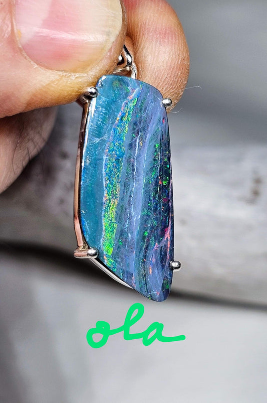 Silber Anhänger mit Opal