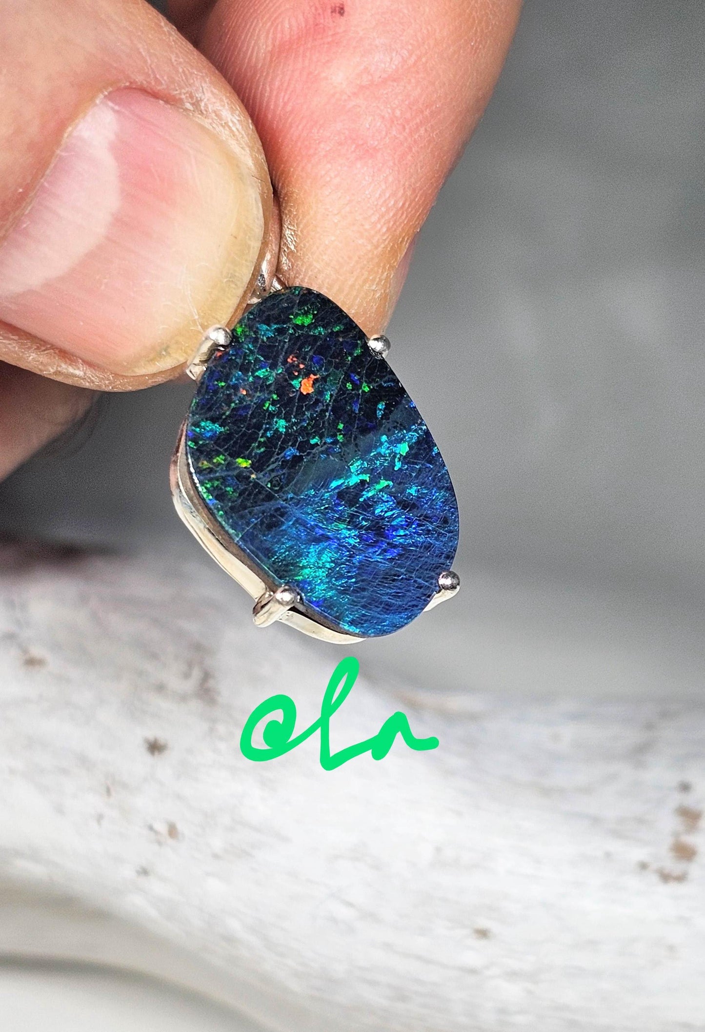 Silber Anhänger mit Opal