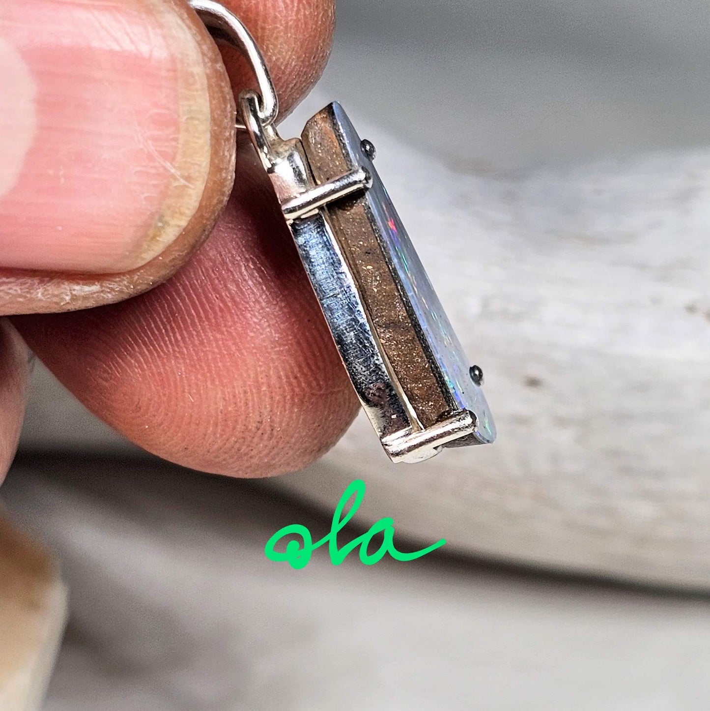Silber Anhänger mit Opal