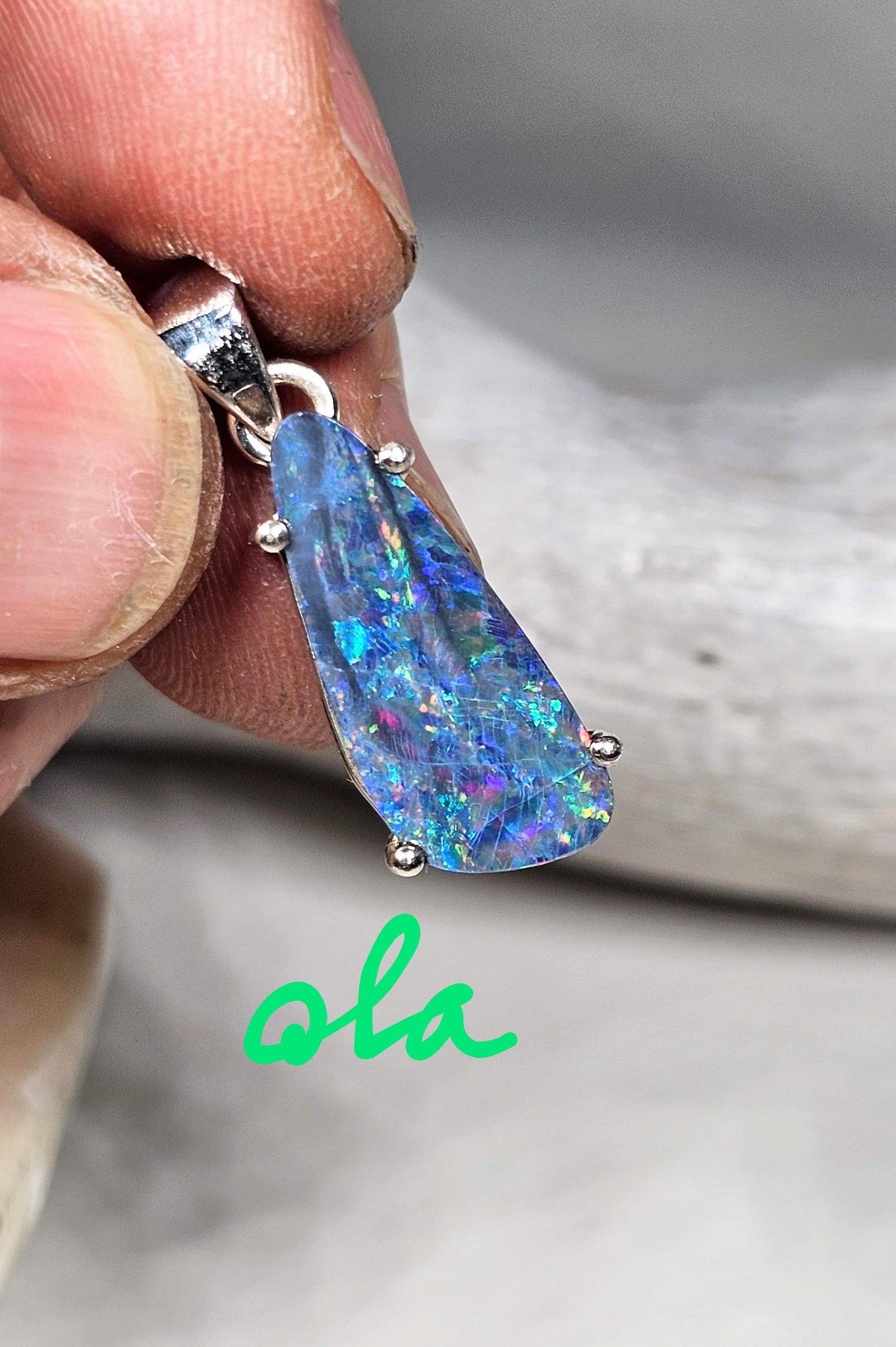 Silber Anhänger mit Opal