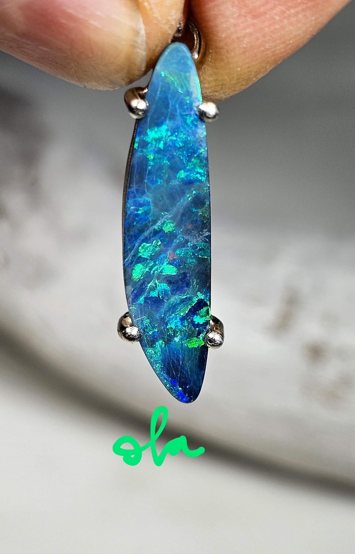 Silber Anhänger mit Opal