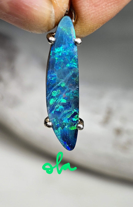 Silber Anhänger mit Opal