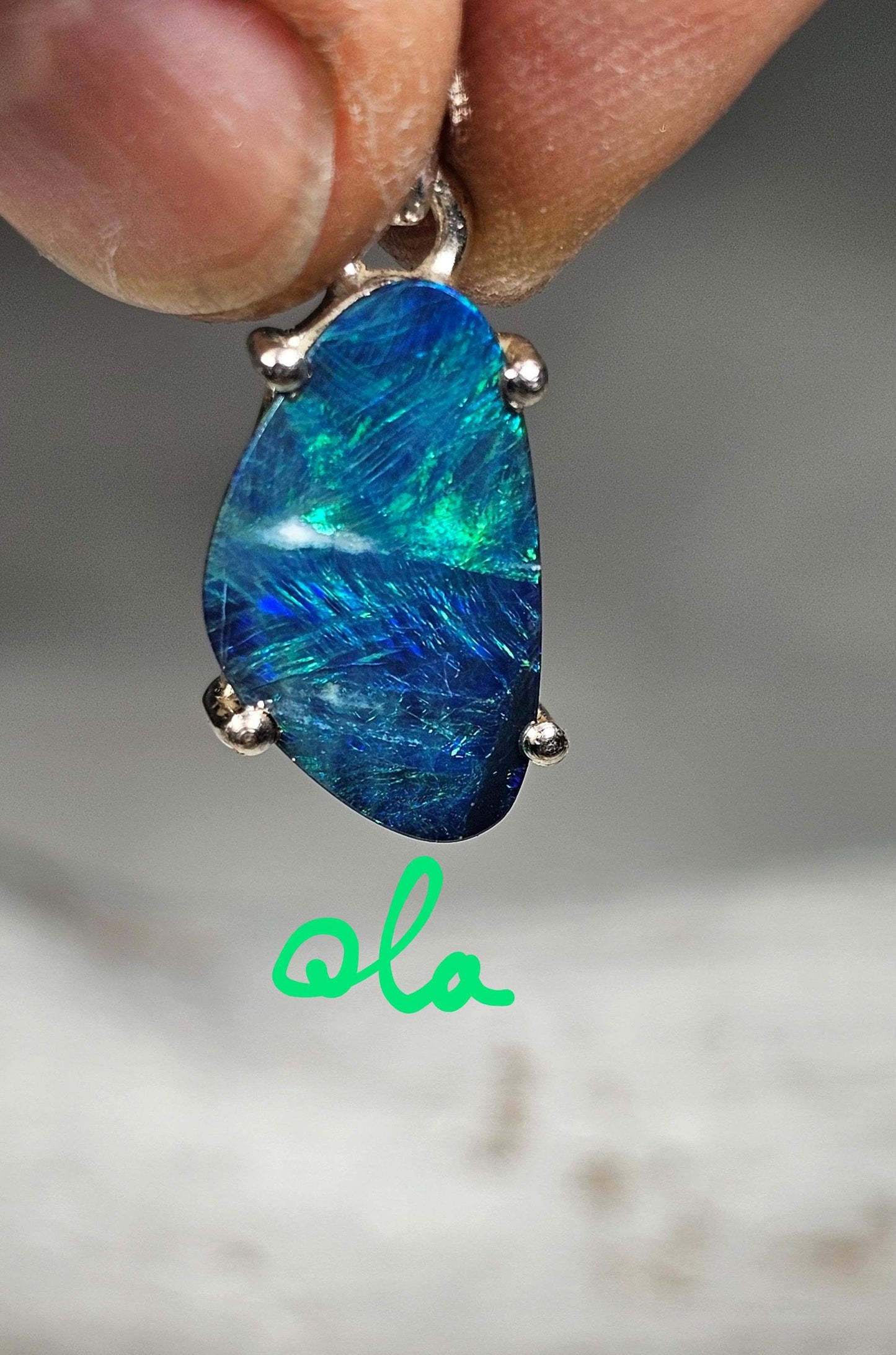 Silber Anhänger mit Opal