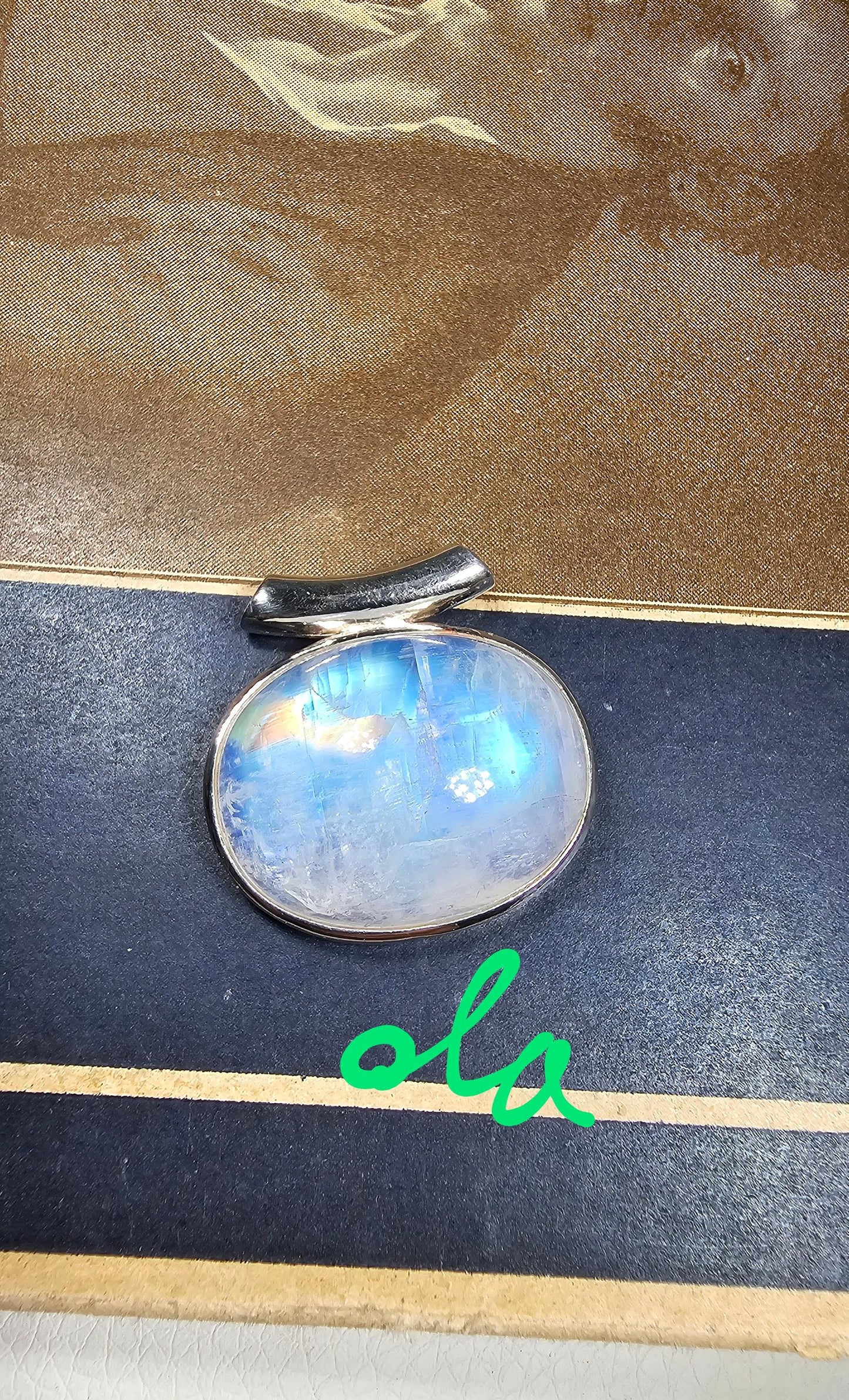 Silber Anhänger mit Mondstein
