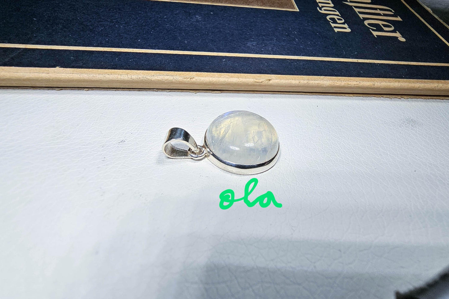 Silber Anhänger mit Mondstein