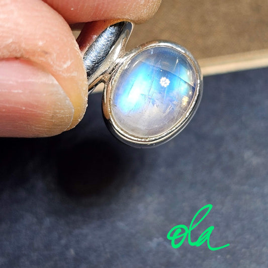 Silber Anhänger mit Mondstein