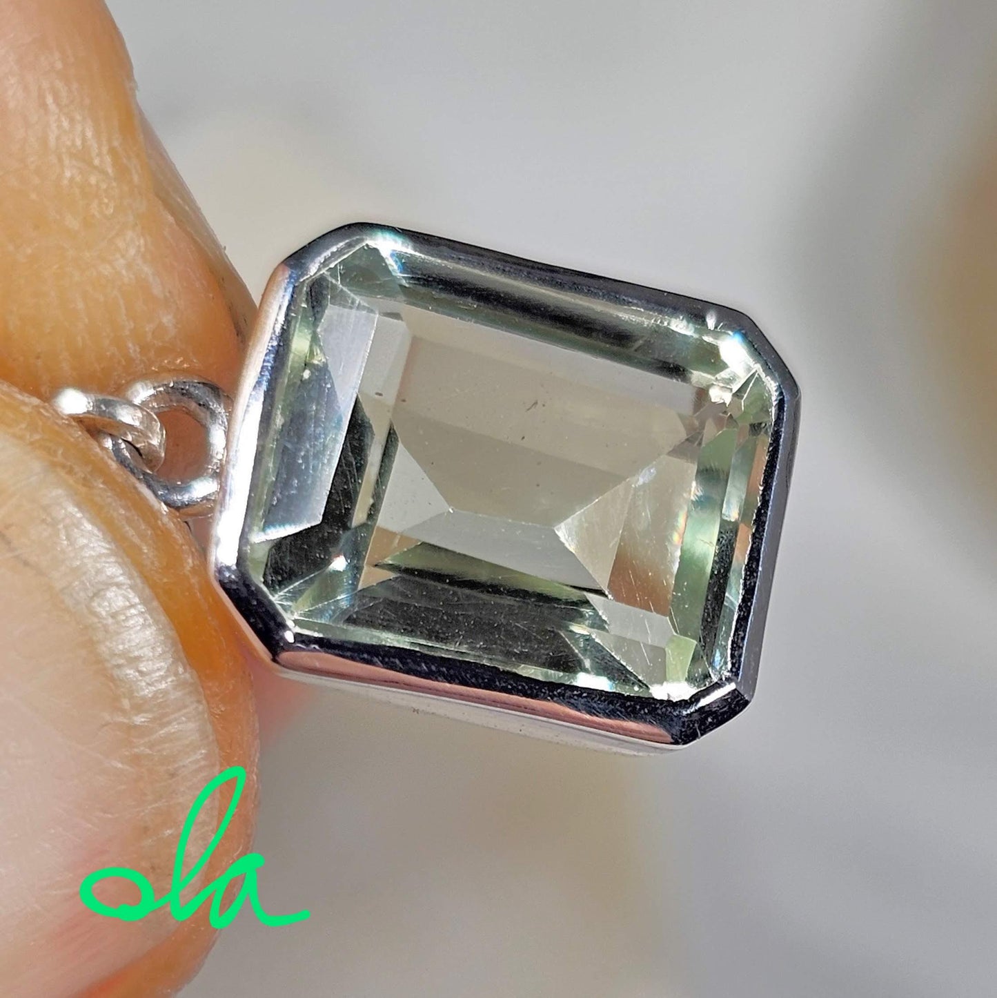 Silberohrringe mit Prasiolith