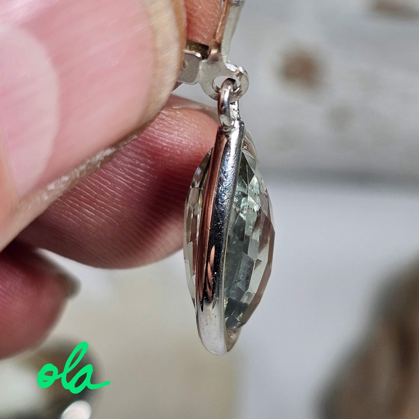 Silberohrringe mit Prasiolith