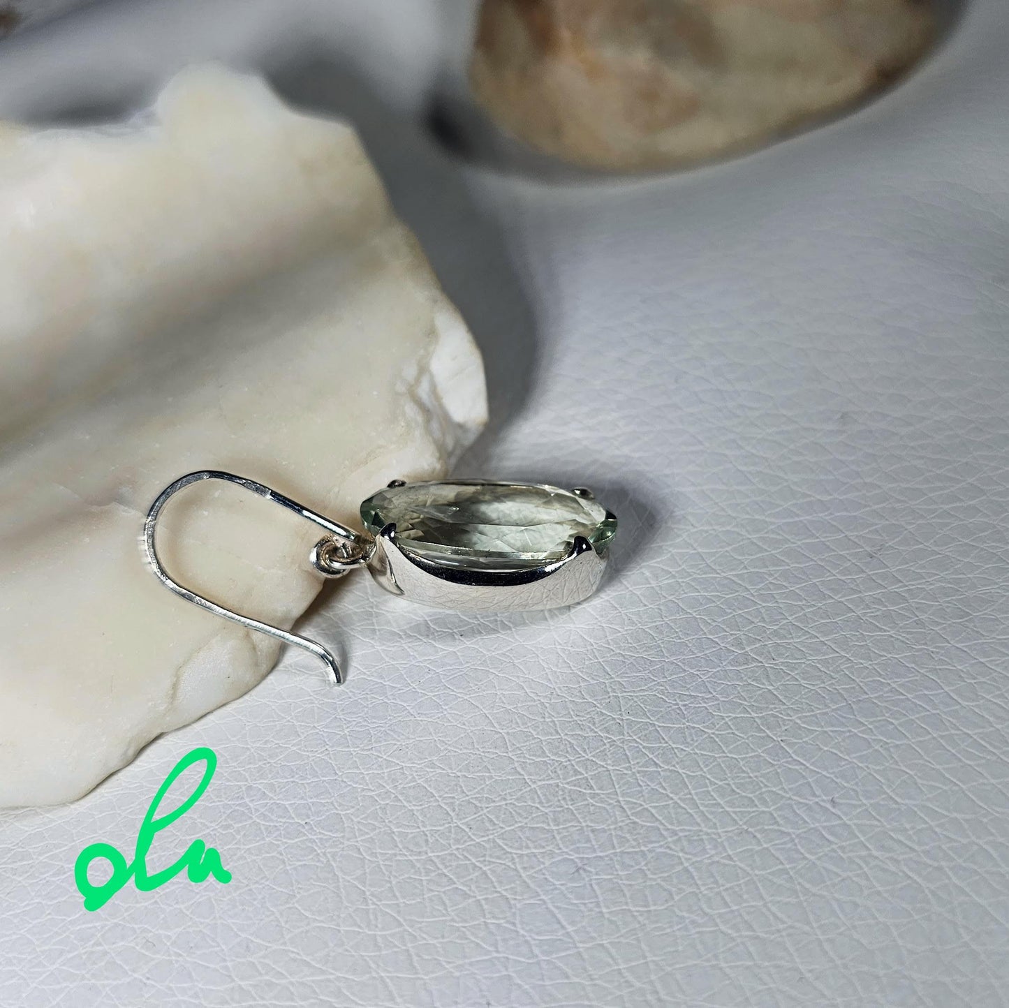 Silberohrringe mit Prasiolith