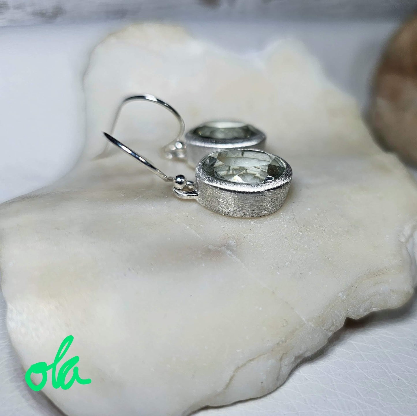 Silberohrringe mit Prasiolith