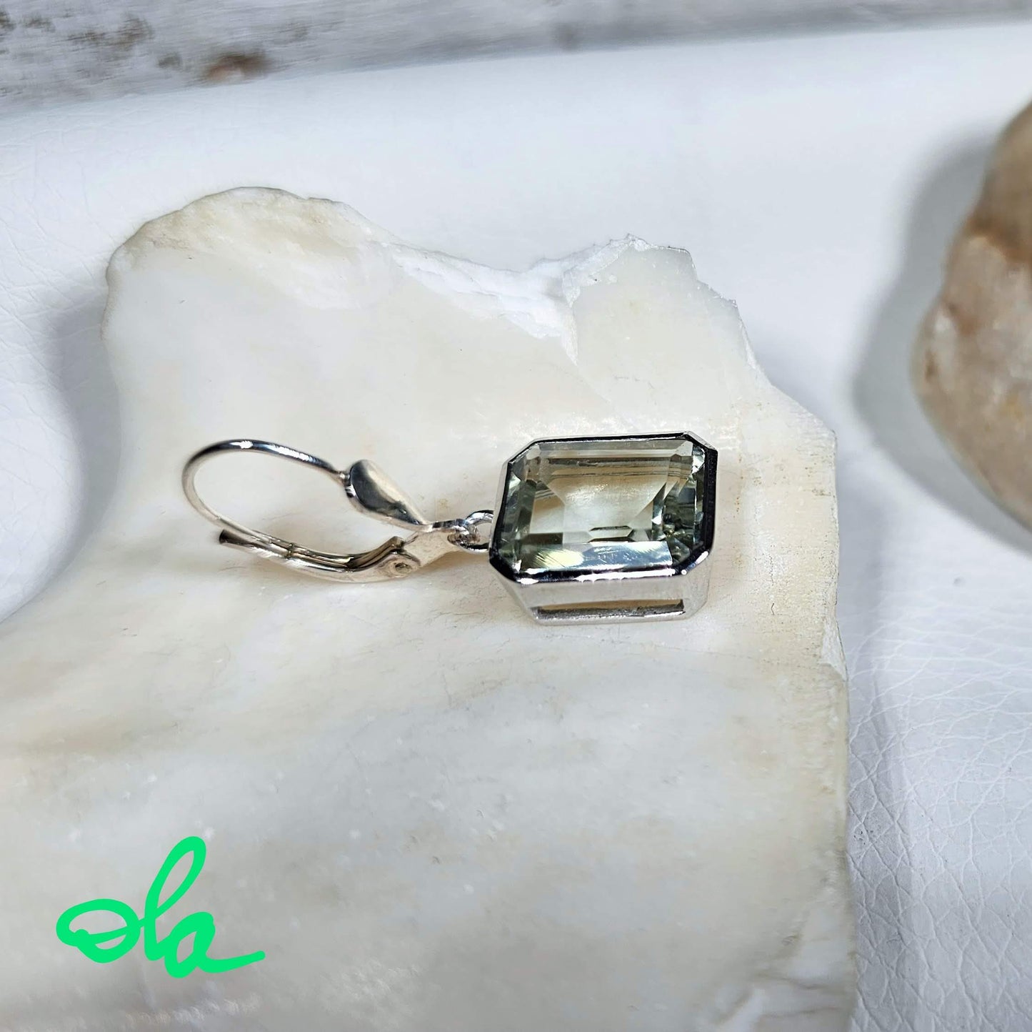 Silberohrringe mit Prasiolith