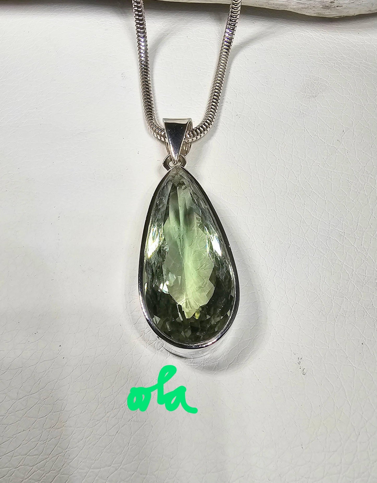 Silber Anhänger mit Prasiolith