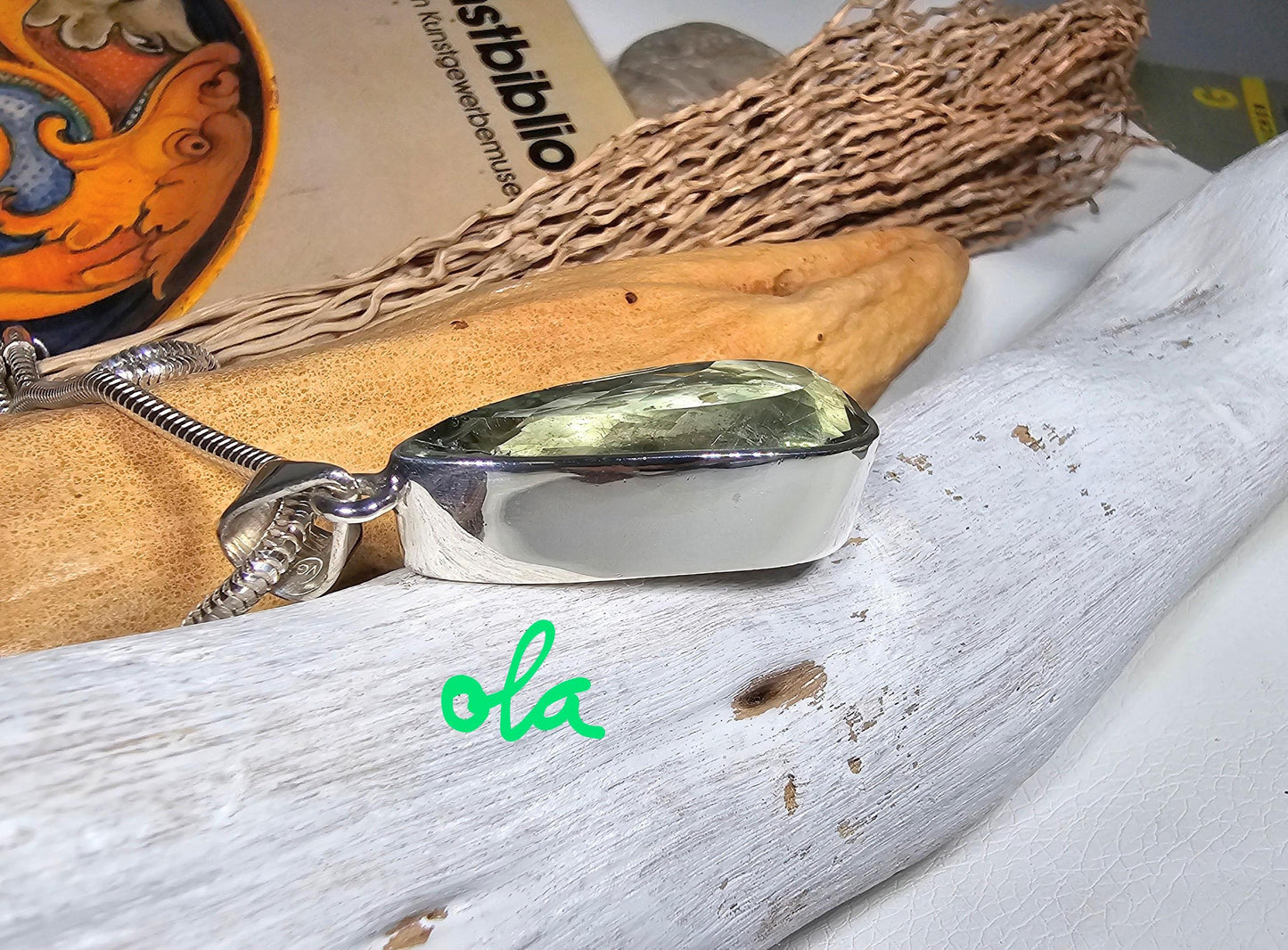 Silber Anhänger mit Prasiolith