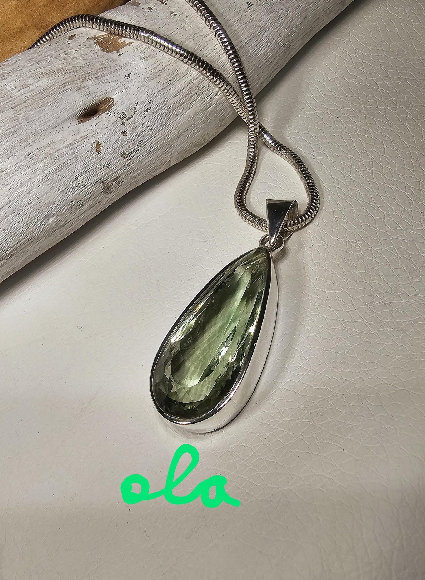Silber Anhänger mit Prasiolith