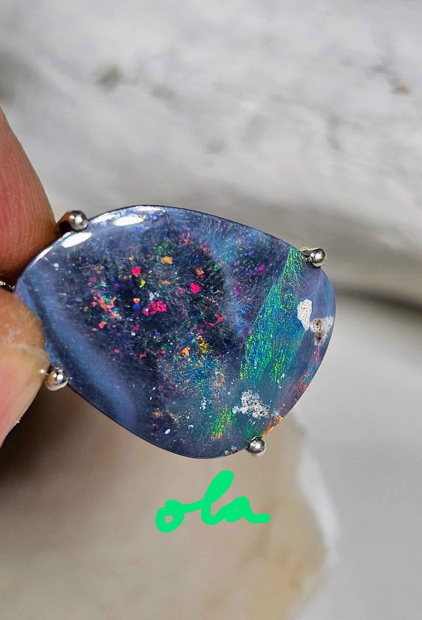 Silber Anhänger mit Opal