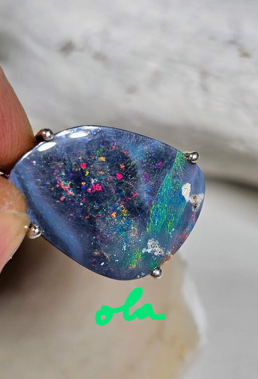 Silber Anhänger mit Opal