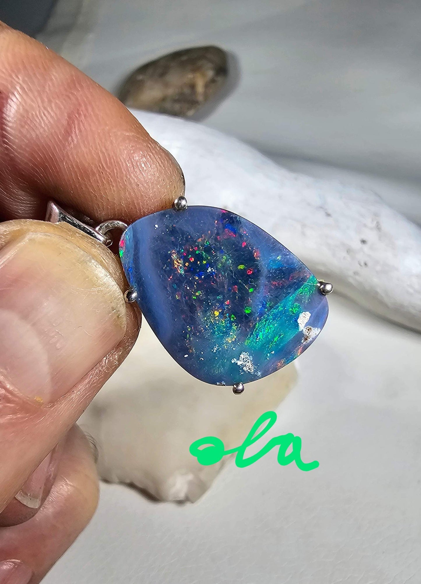 Silber Anhänger mit Opal