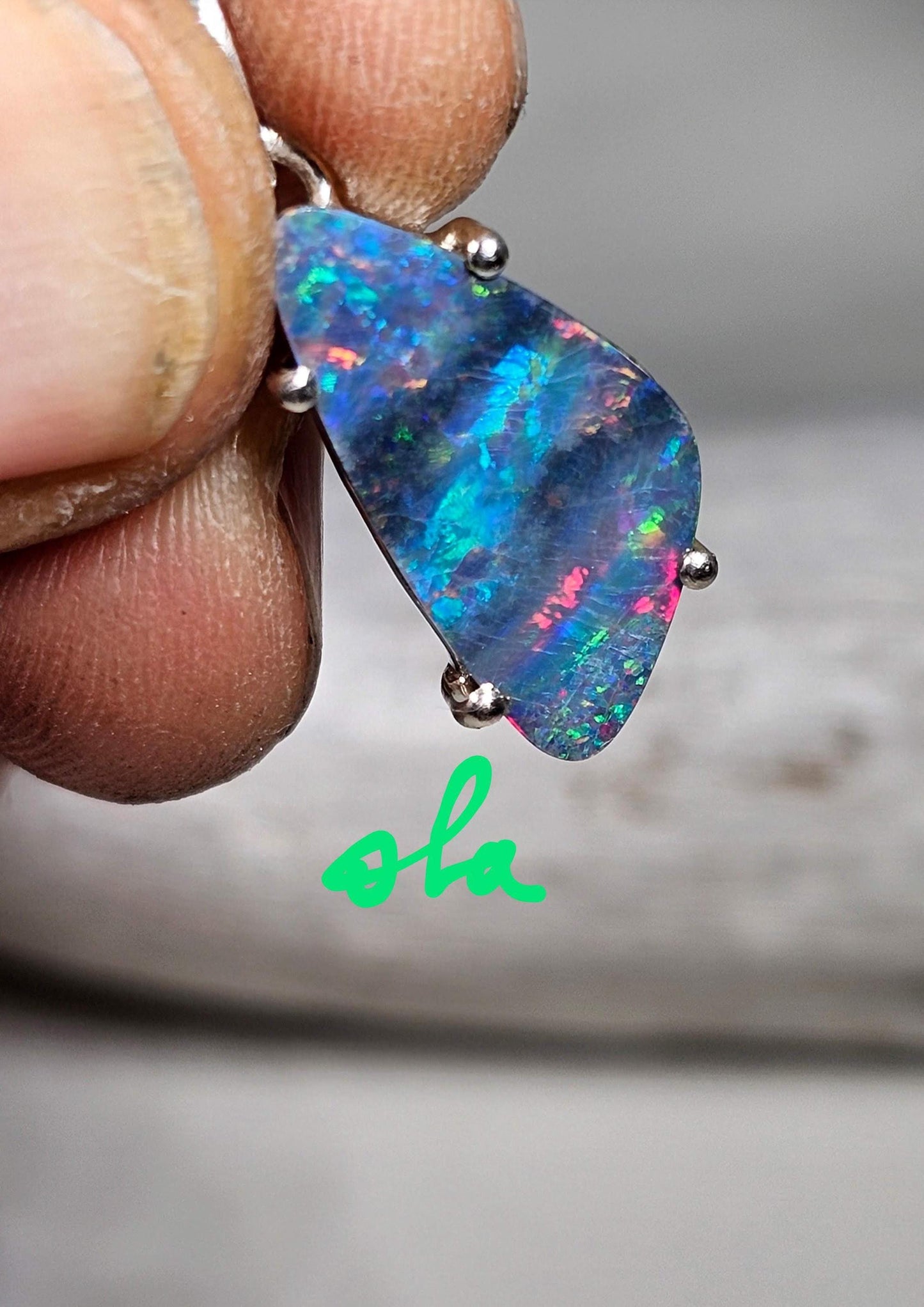 Silber Anhänger mit Opal