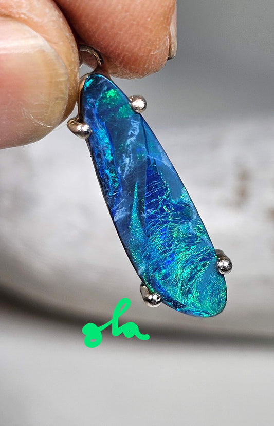Silber Anhänger mit Opal