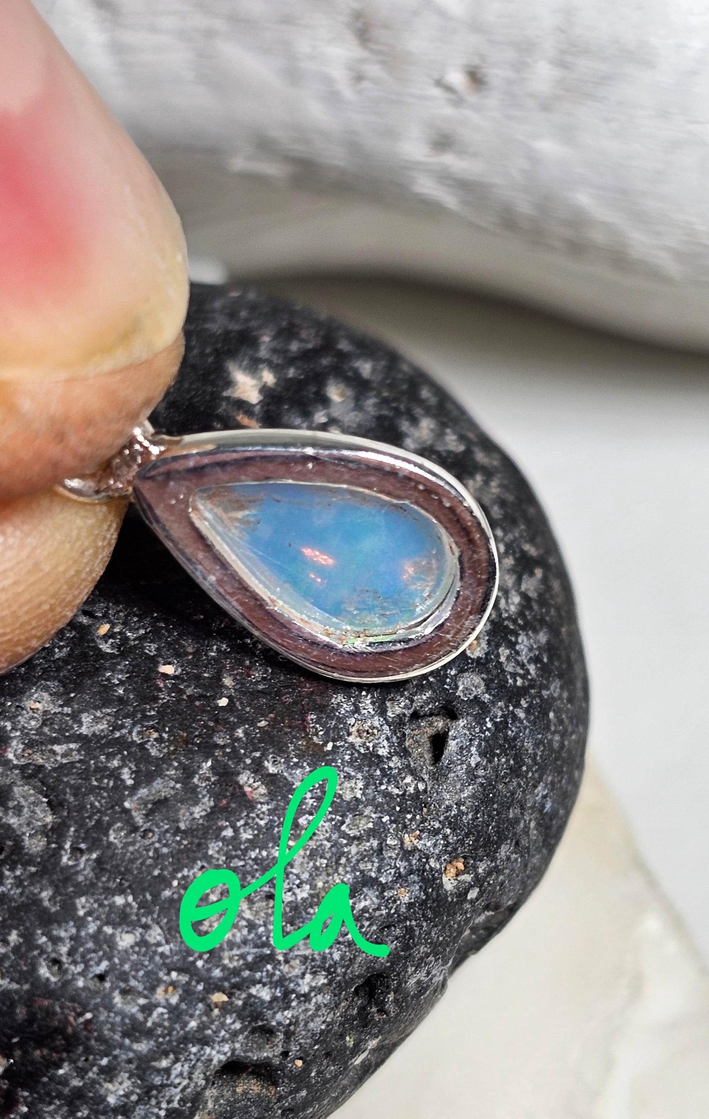 Silber Anhänger mit Opal