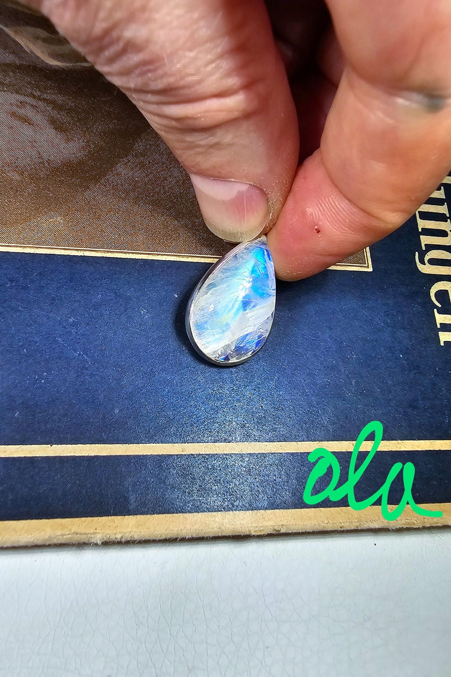Silber Anhänger mit Mondstein