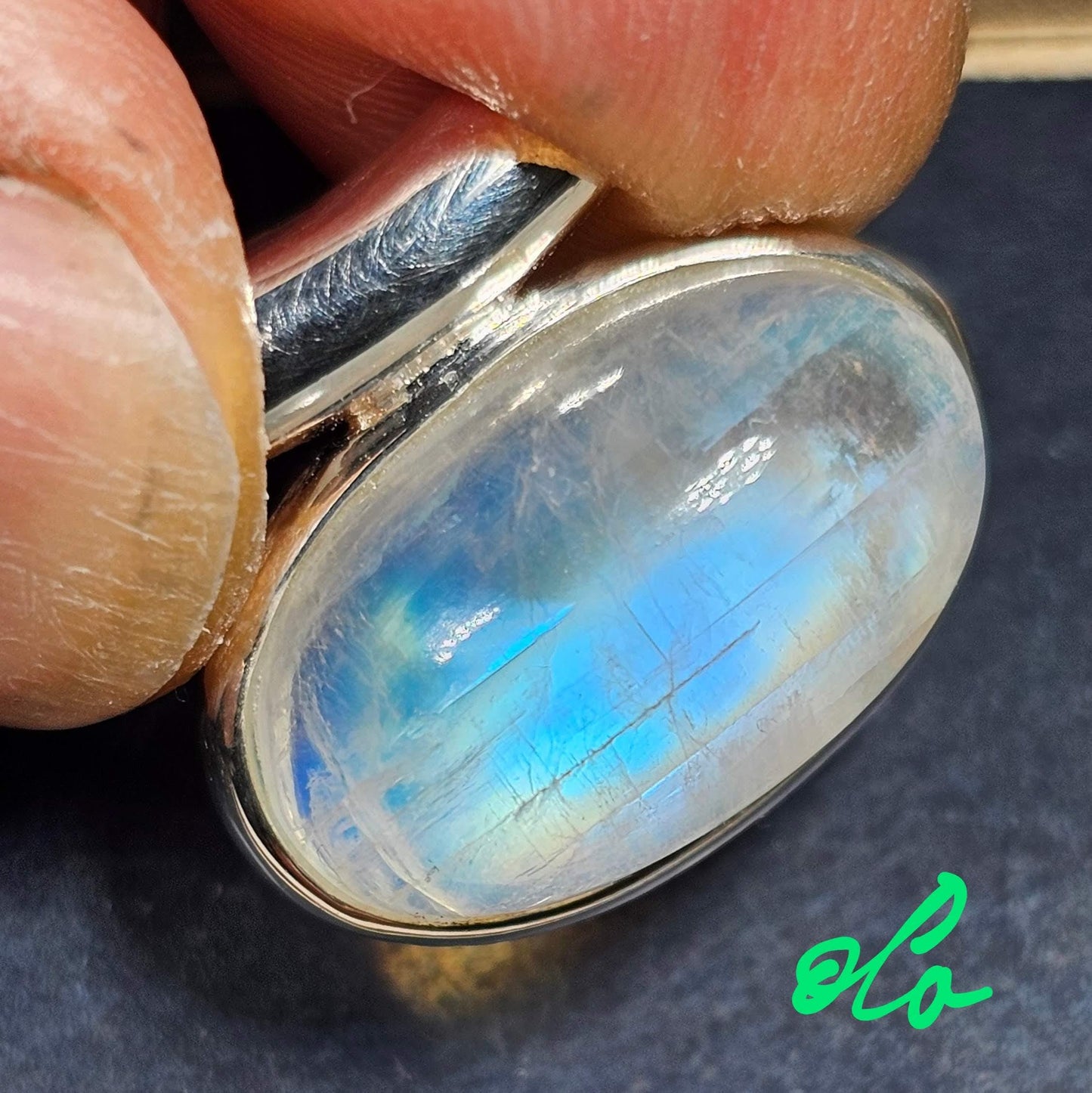 Silber Anhänger mit Mondstein