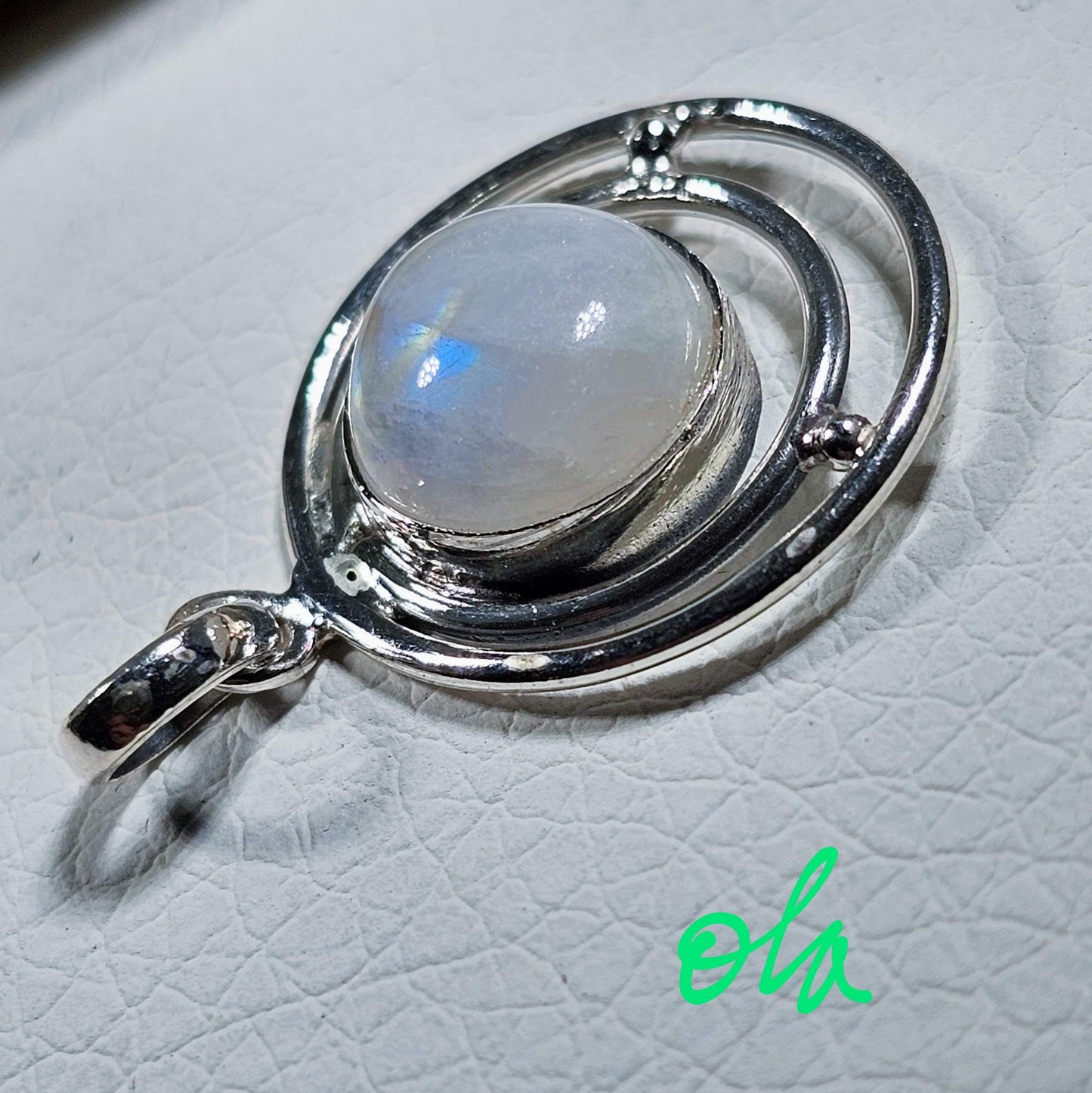 Silber Anhänger mit Mondstein