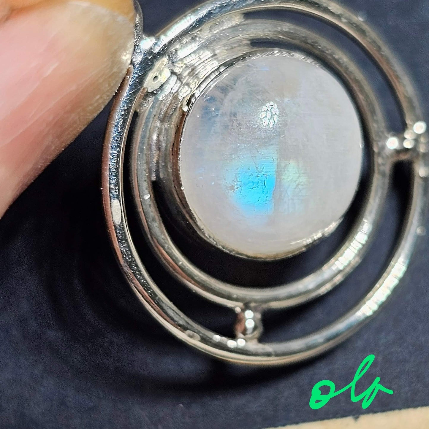 Silber Anhänger mit Mondstein
