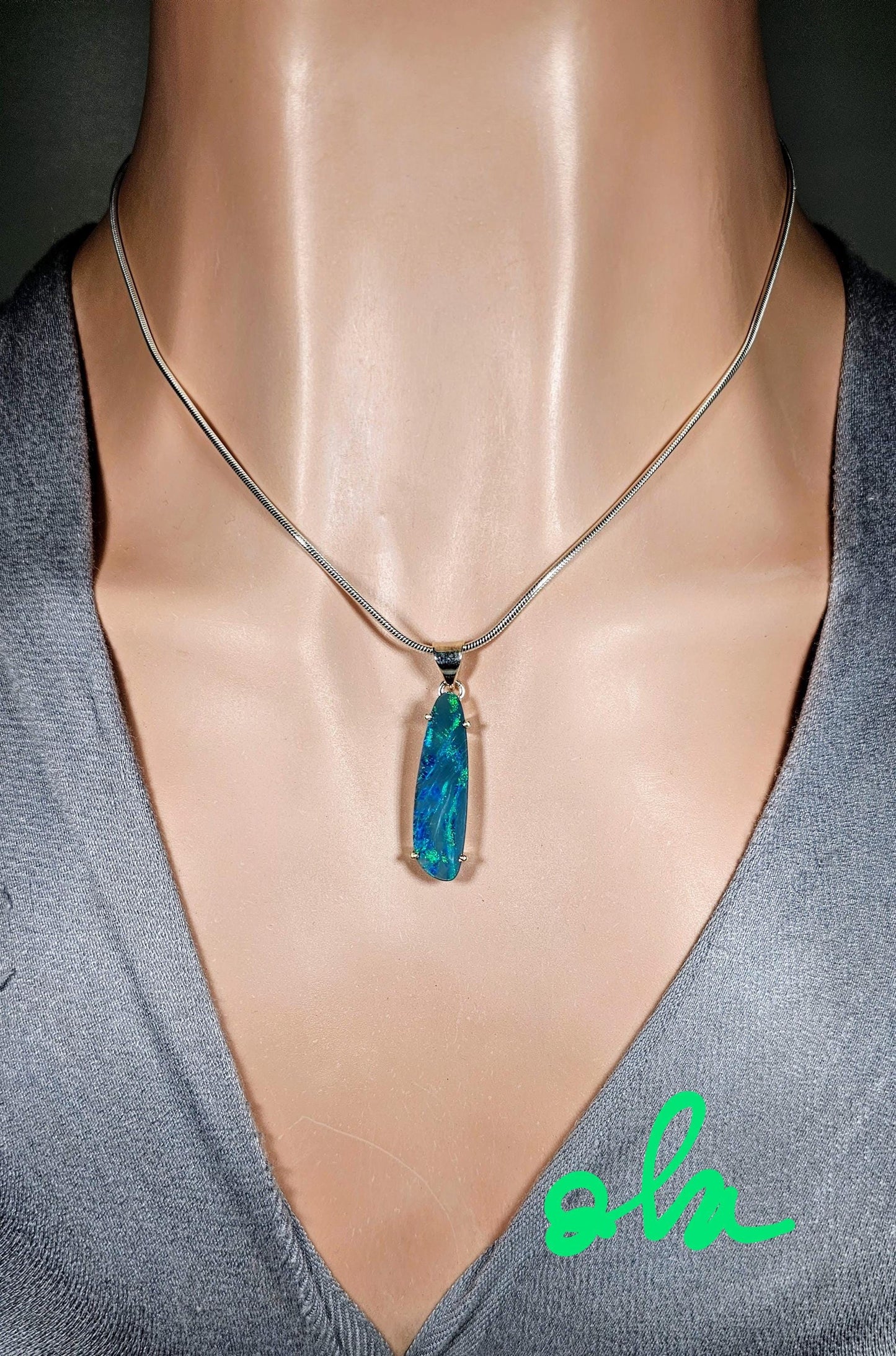 Silber Anhänger mit Opal