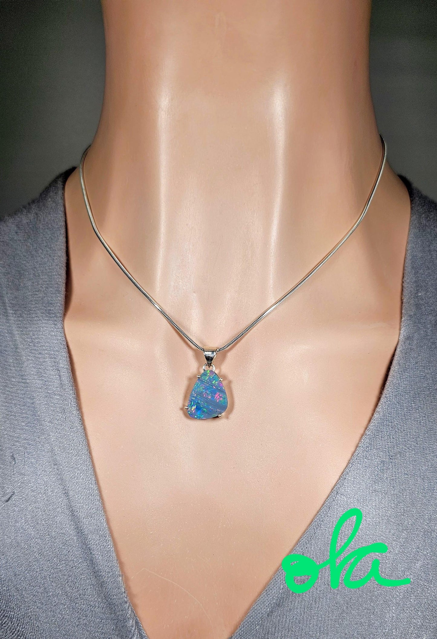 Silber Anhänger mit Opal