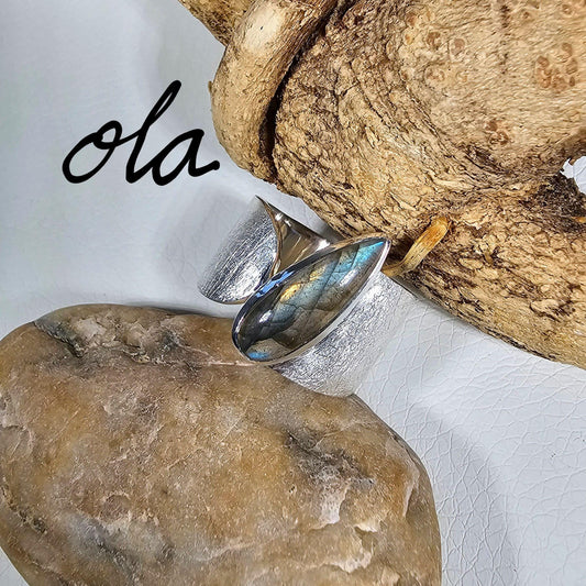 925 Silberring mit Labradorit