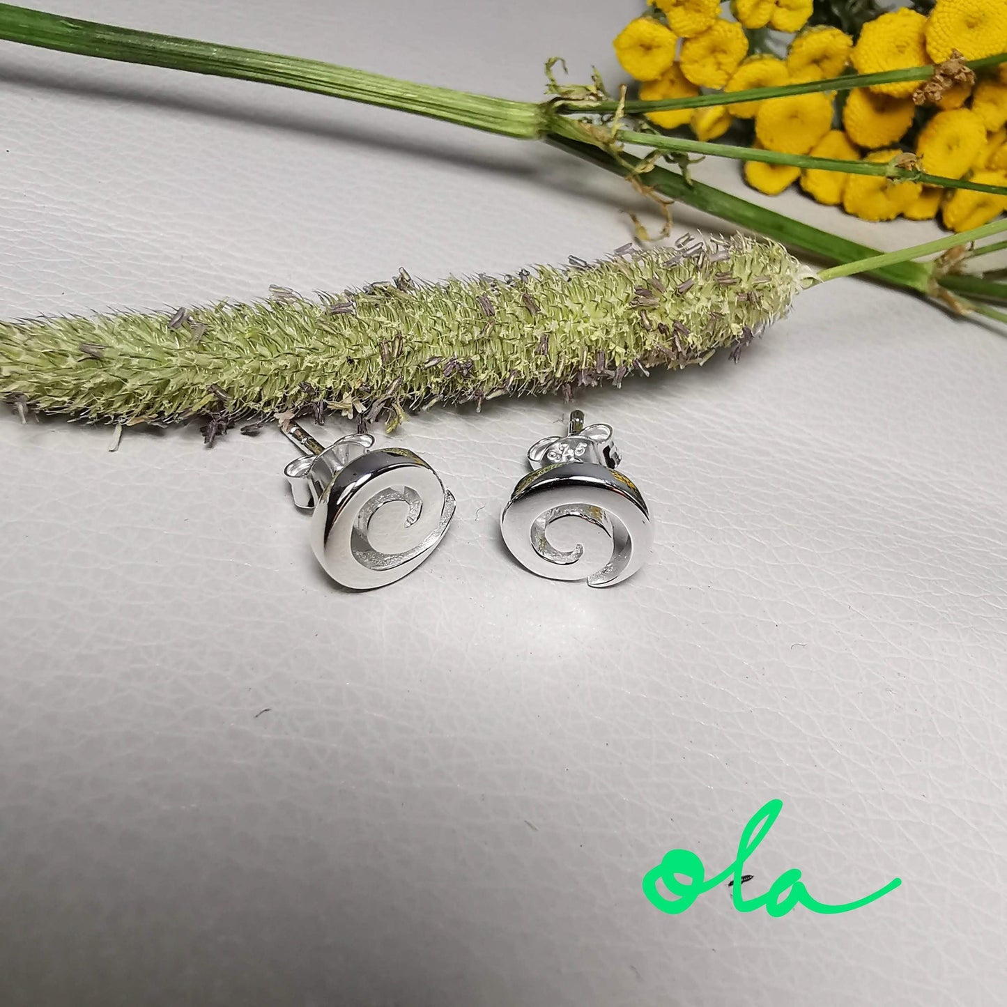 Ohrstecker aus 925 Silber, Spirale