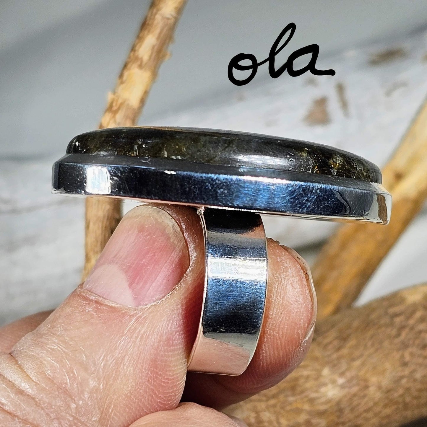 Labradorit Ring in Silber gefasst