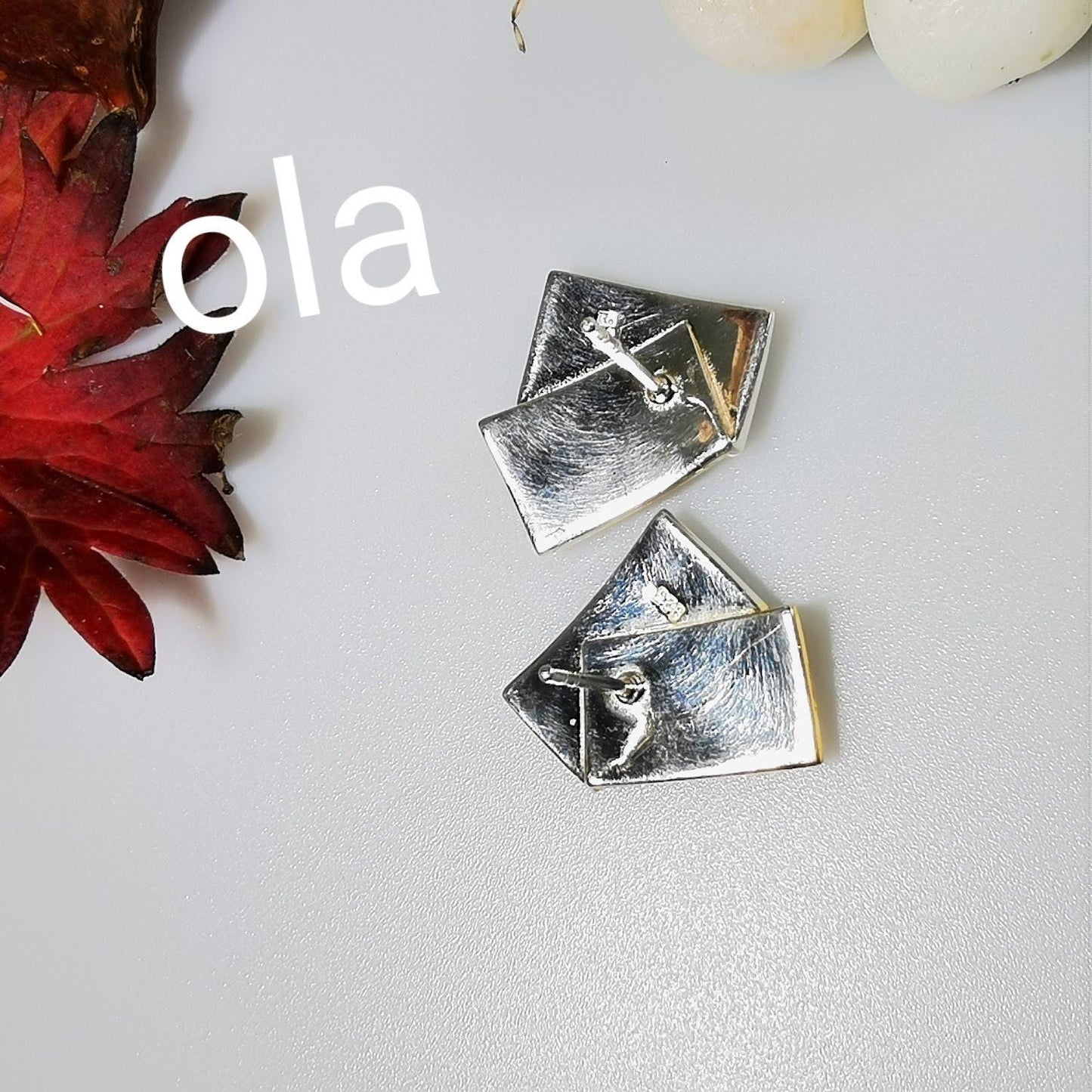 Ohrstecker aus 925 Silber,Bicolor,Teilvergoldet