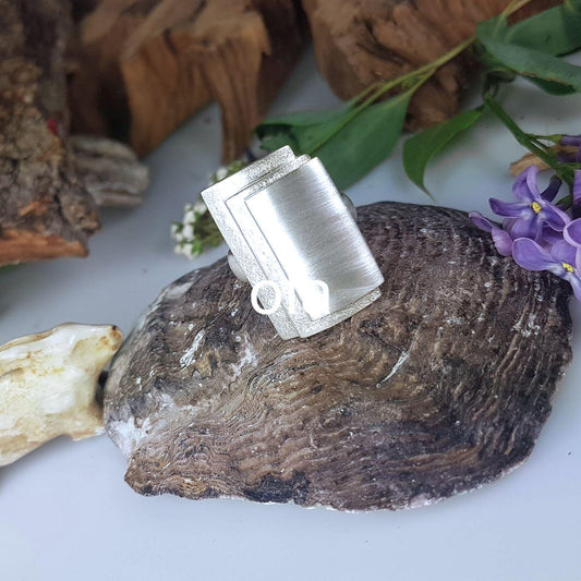 Rechteckiger Ring aus 925 Silber