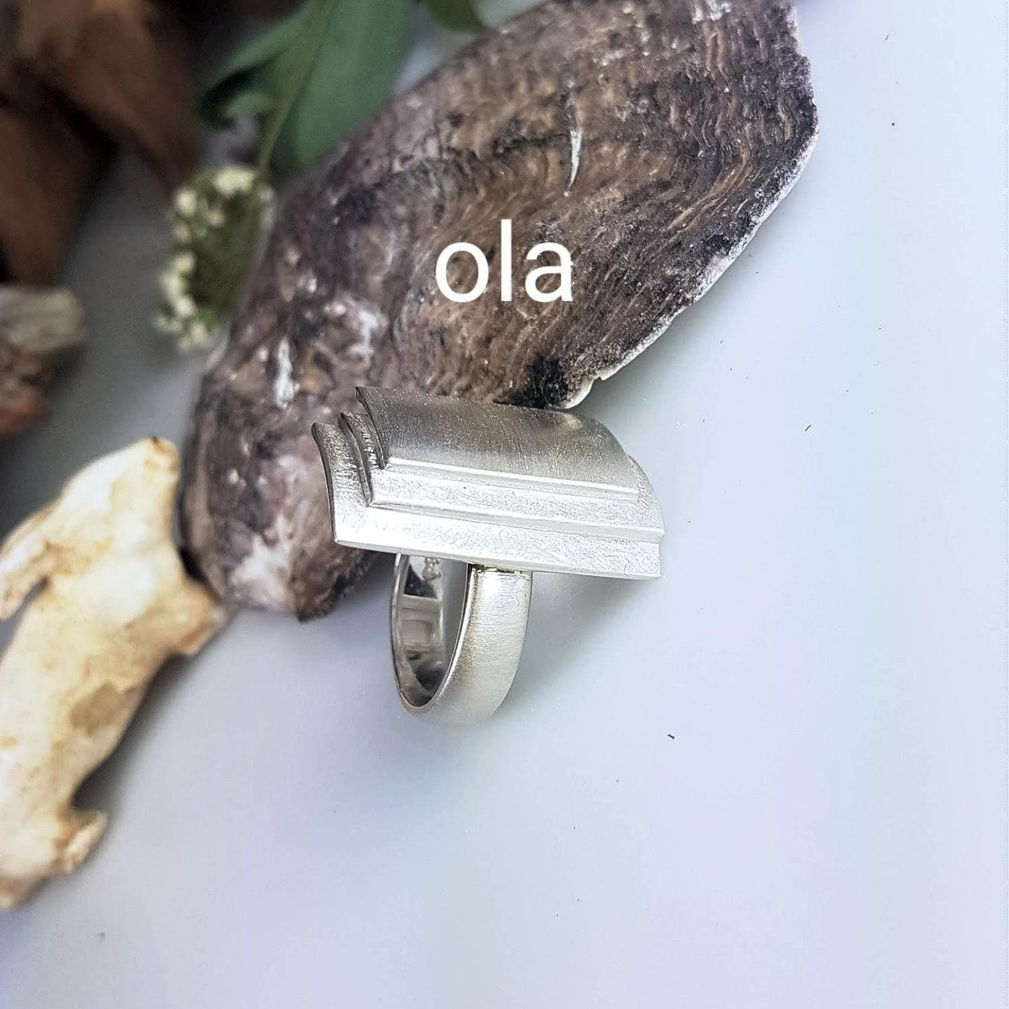 Rechteckiger Ring aus 925 Silber