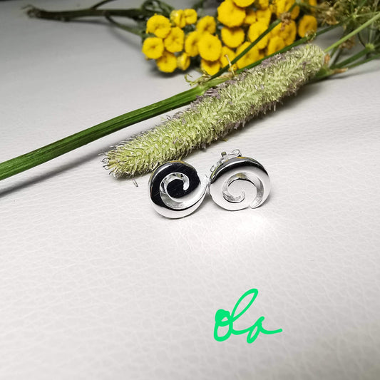 Ohrstecker aus 925 Silber, Spirale