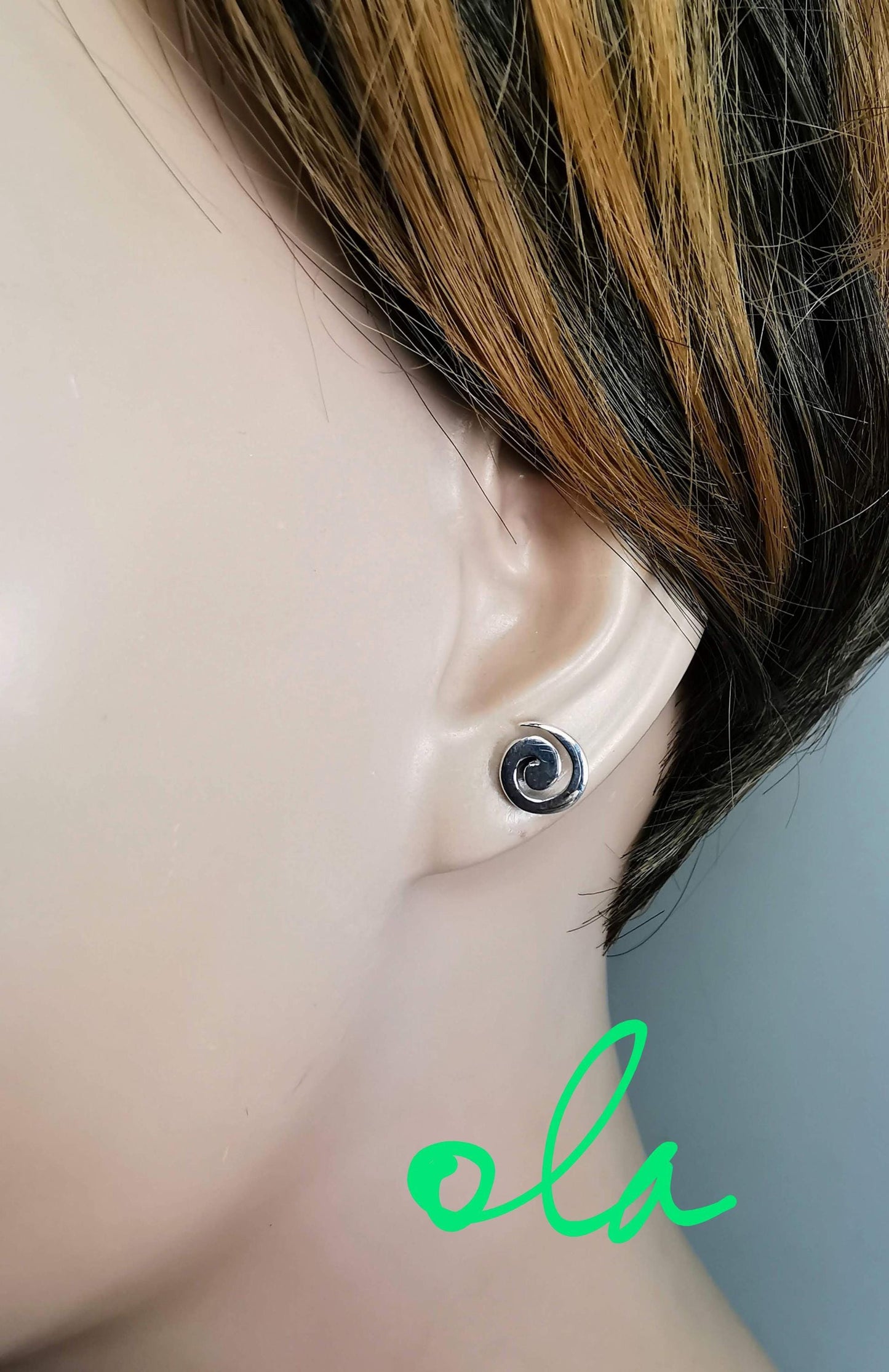 Ohrstecker aus 925 Silber, Spirale