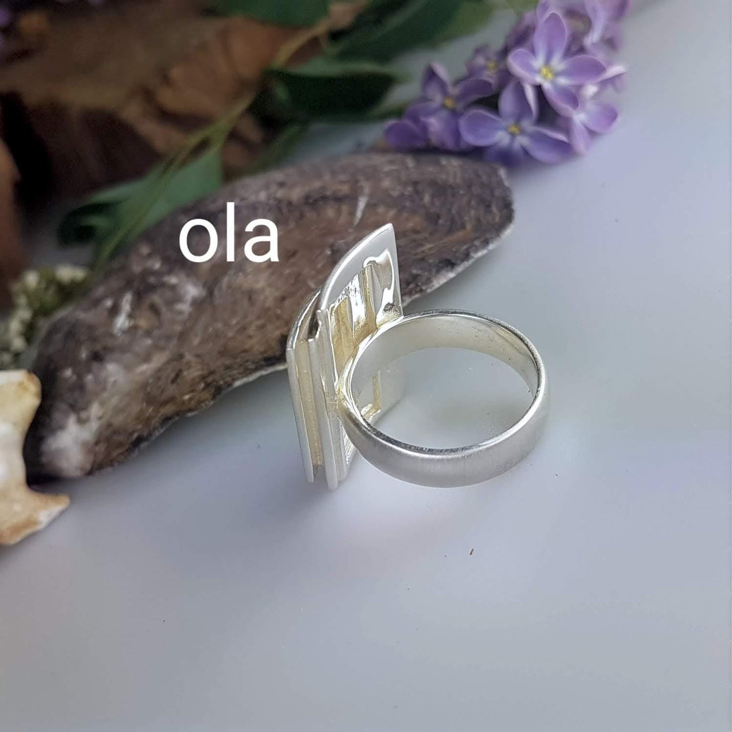 Rechteckiger Ring aus 925 Silber