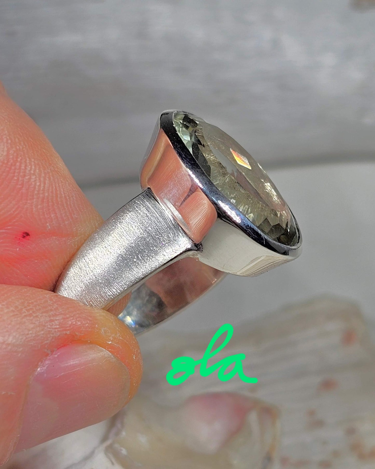 Prasiolith Ring Silber 925