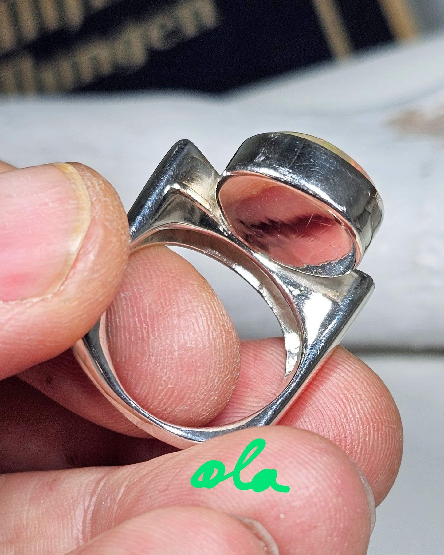 Opal Ring in 925 Silber gefasst