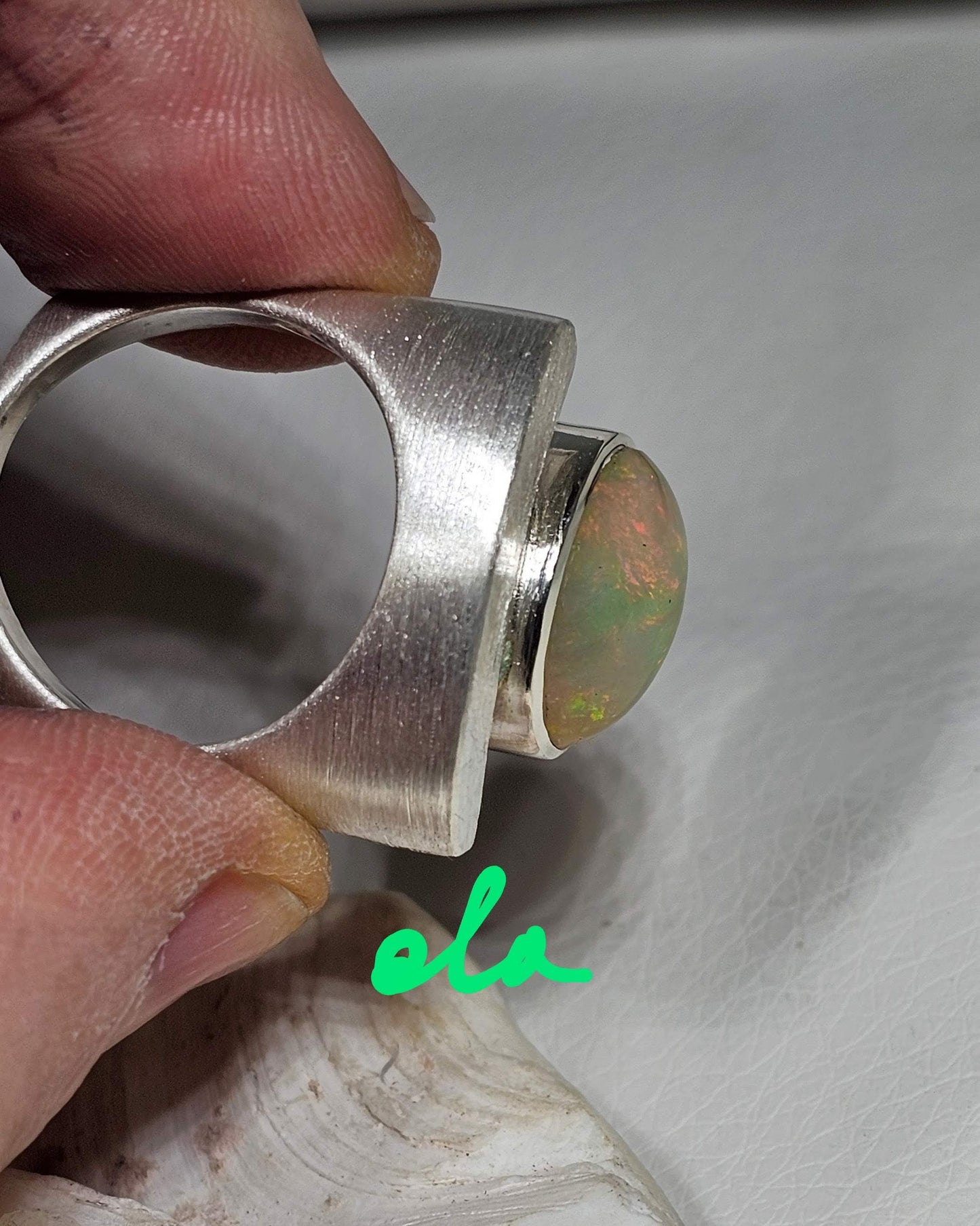 Opal Ring in 925 Silber gefasst