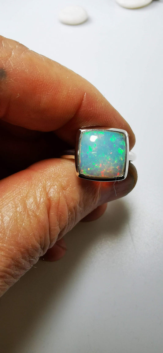Opal Ring in 925 Silber gefasst