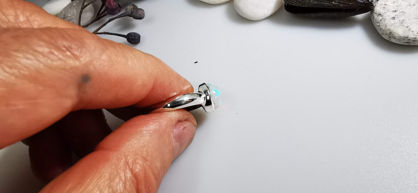 Opal Ring in 925 Silber gefasst