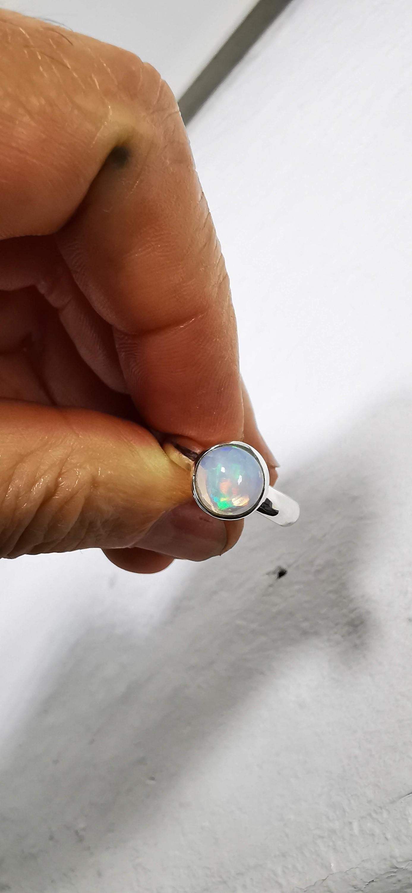 Opal Ring in 925 Silber gefasst
